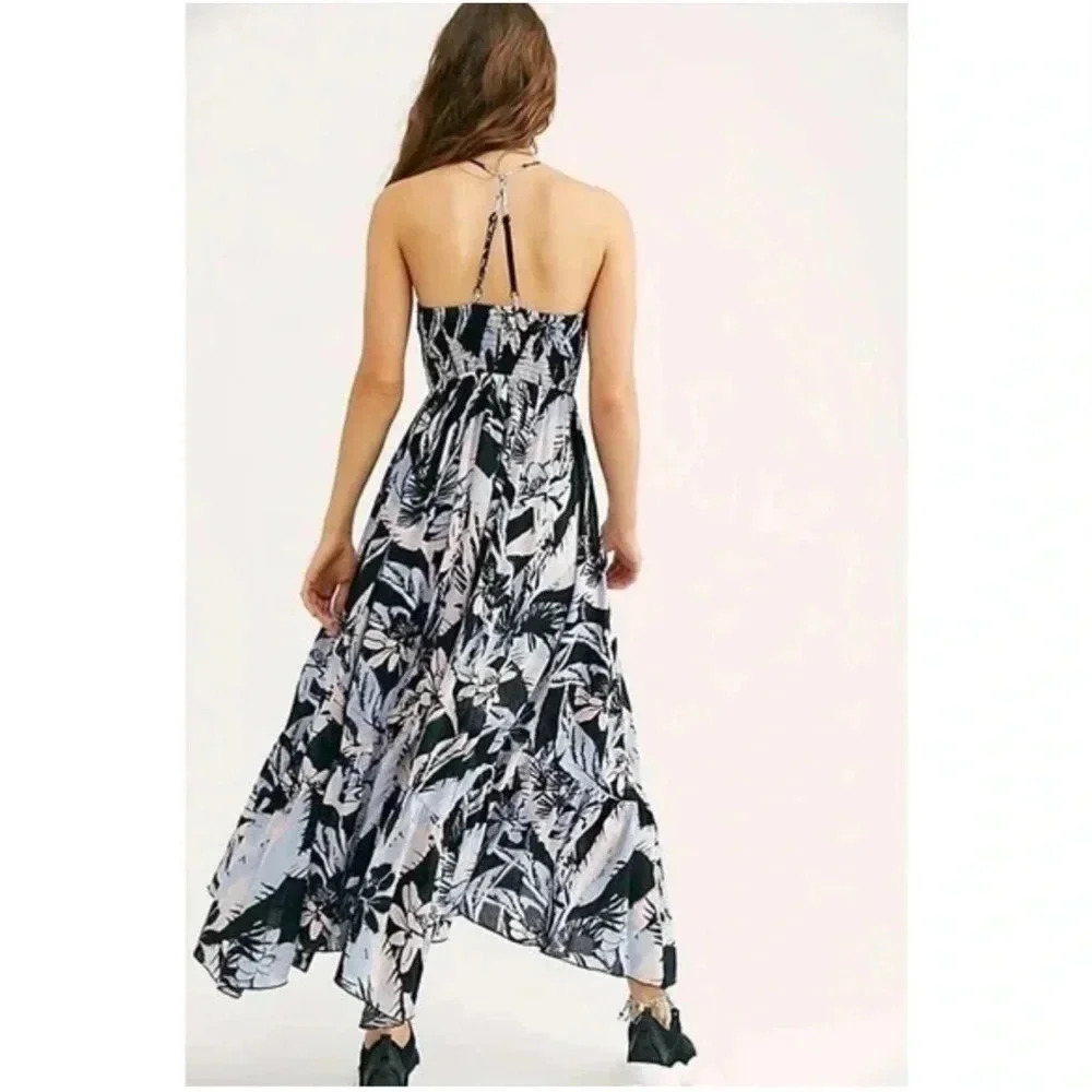 Free People Intimately Heat Wave Printed Maxi Handkerchief Slip Dress Size Small - Picture 3 of 10